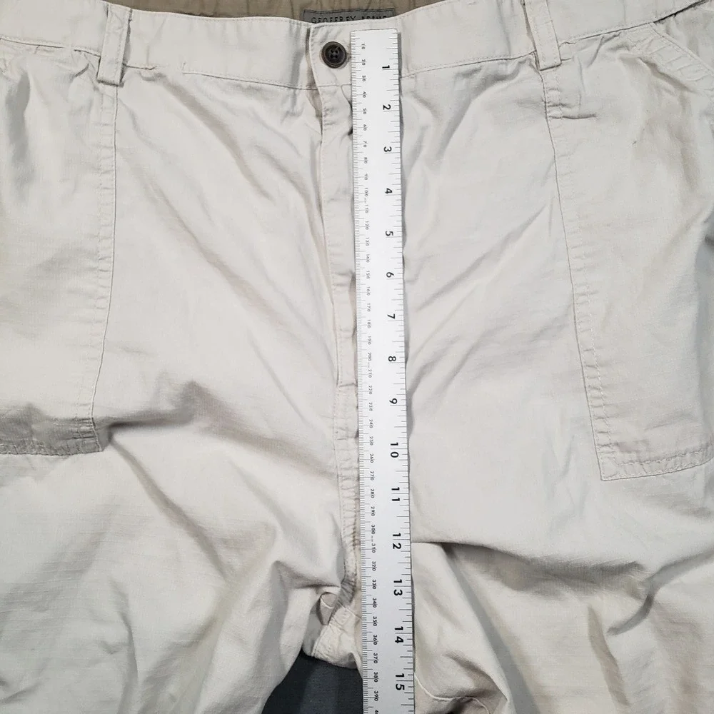 Geoffrey Beene Shorts Mens 42 Beige Cotton Ripstop Cargo Flat Front‎ Casual